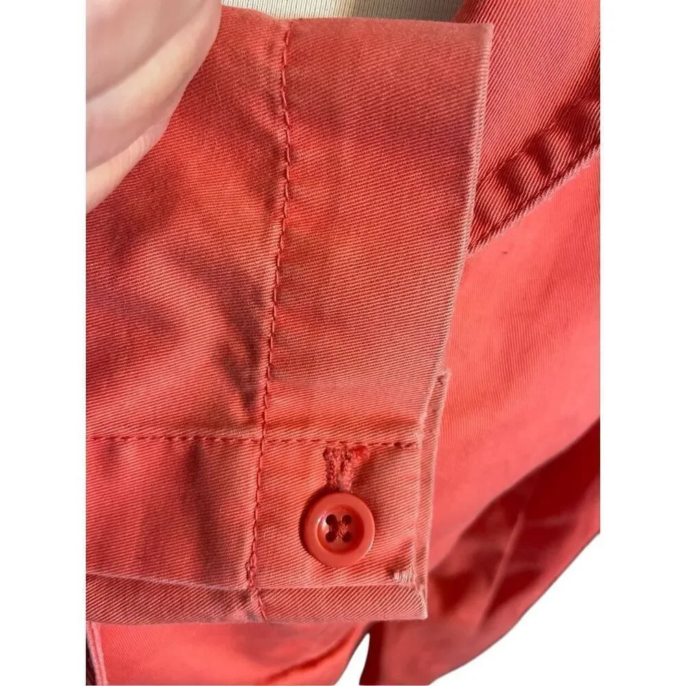 Eddie Bauer Legend Wash Coral Button Down Long Sleeve Utility Style Jacket Size